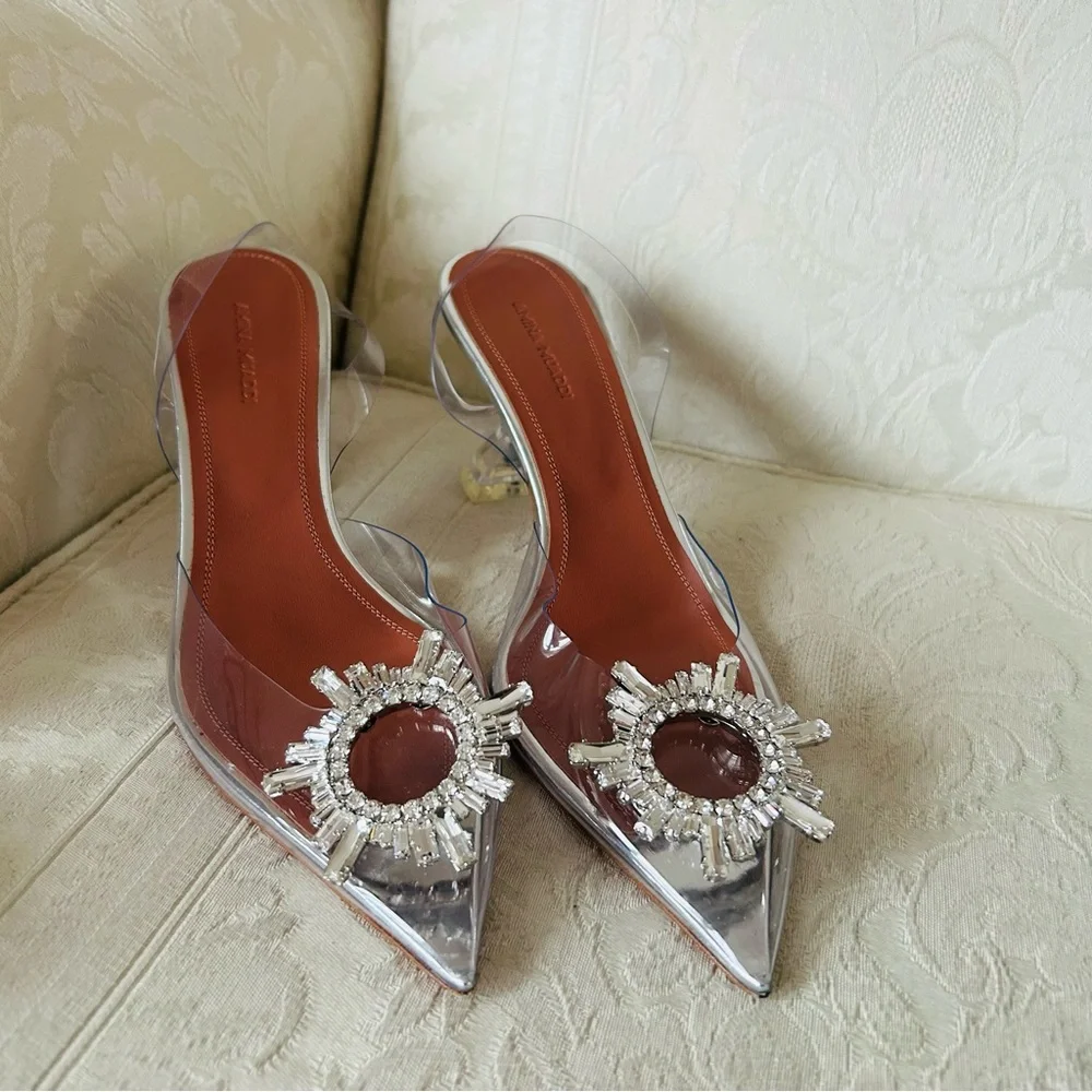 $1300! Amina Muaddi Begum Cinderella Pumps size 39.5 - Picture 8 of 11